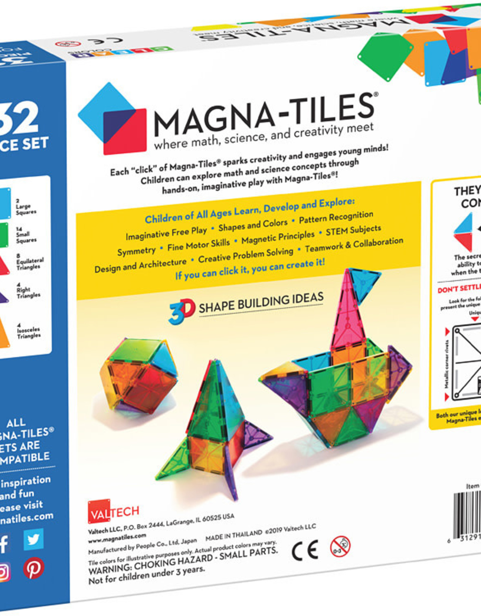 Magna-Tiles Magna-Tiles Clear Colors 32 pc
