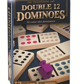 Traditions Double 12 Dominoes in Tin w/Trains