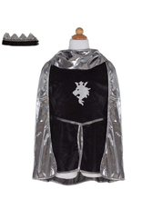 Great Pretenders Silver Knight With Tunic, Cape & Crown, Size 5-6