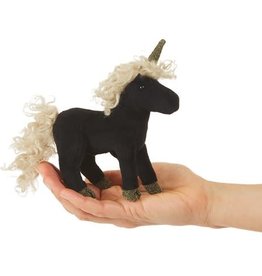 Folkmanis Folkmanis Mini Black Unicorn Finger Puppet