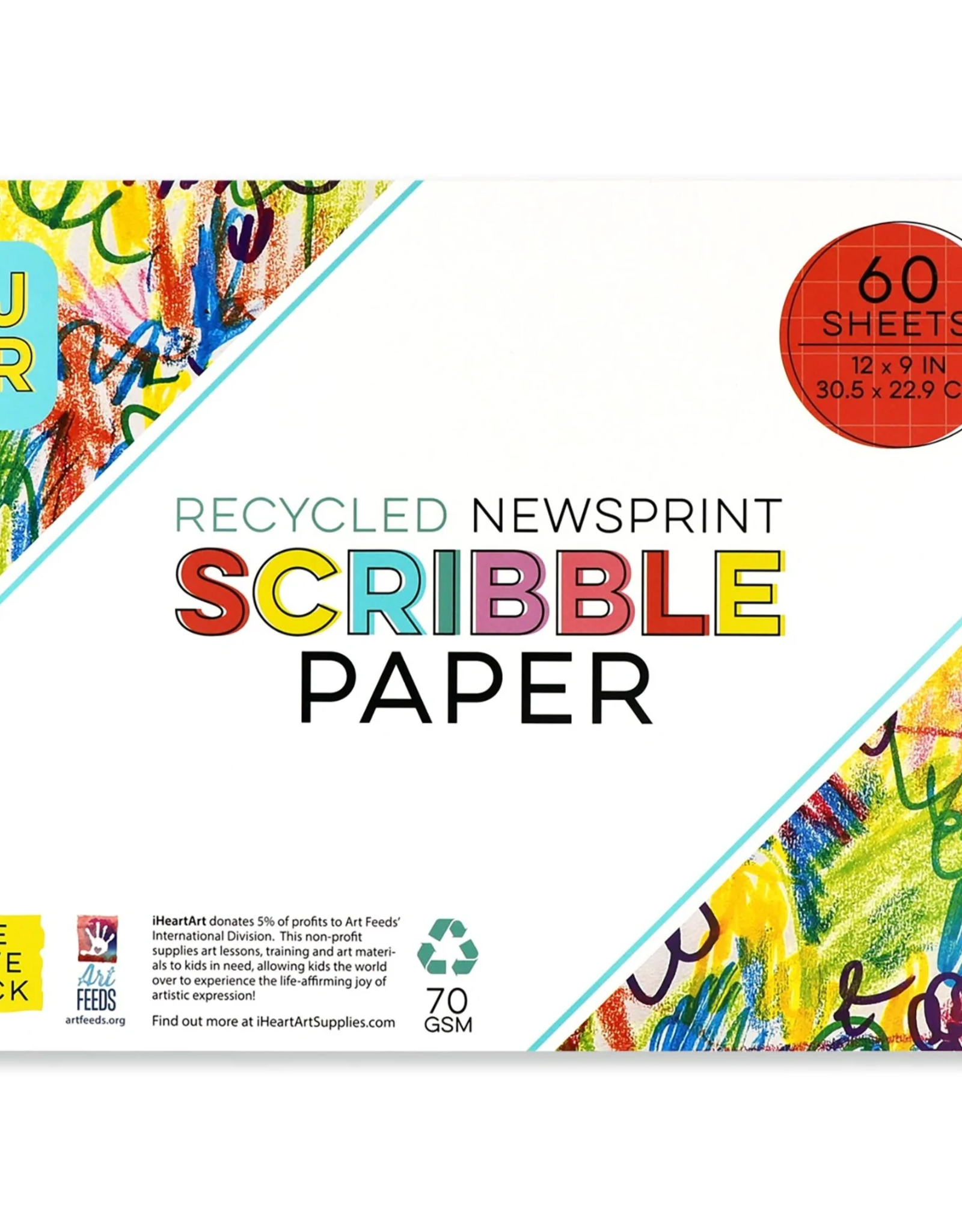 Bright Stripes Bright Stripes - Jr Recycled Newsprint Scribble Pad 12x9