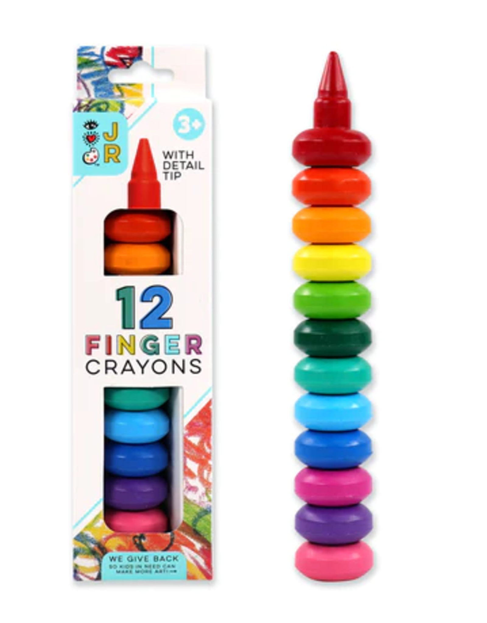 Bright Stripes Bright Stripes - Jr 12 Finger Crayons