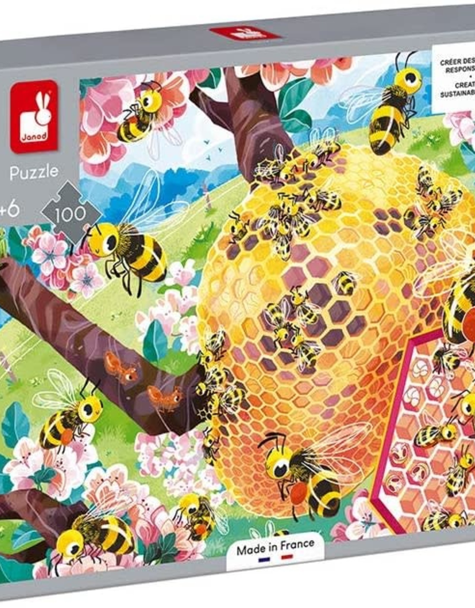 Janod 100pc Puzzle - Bee Life
