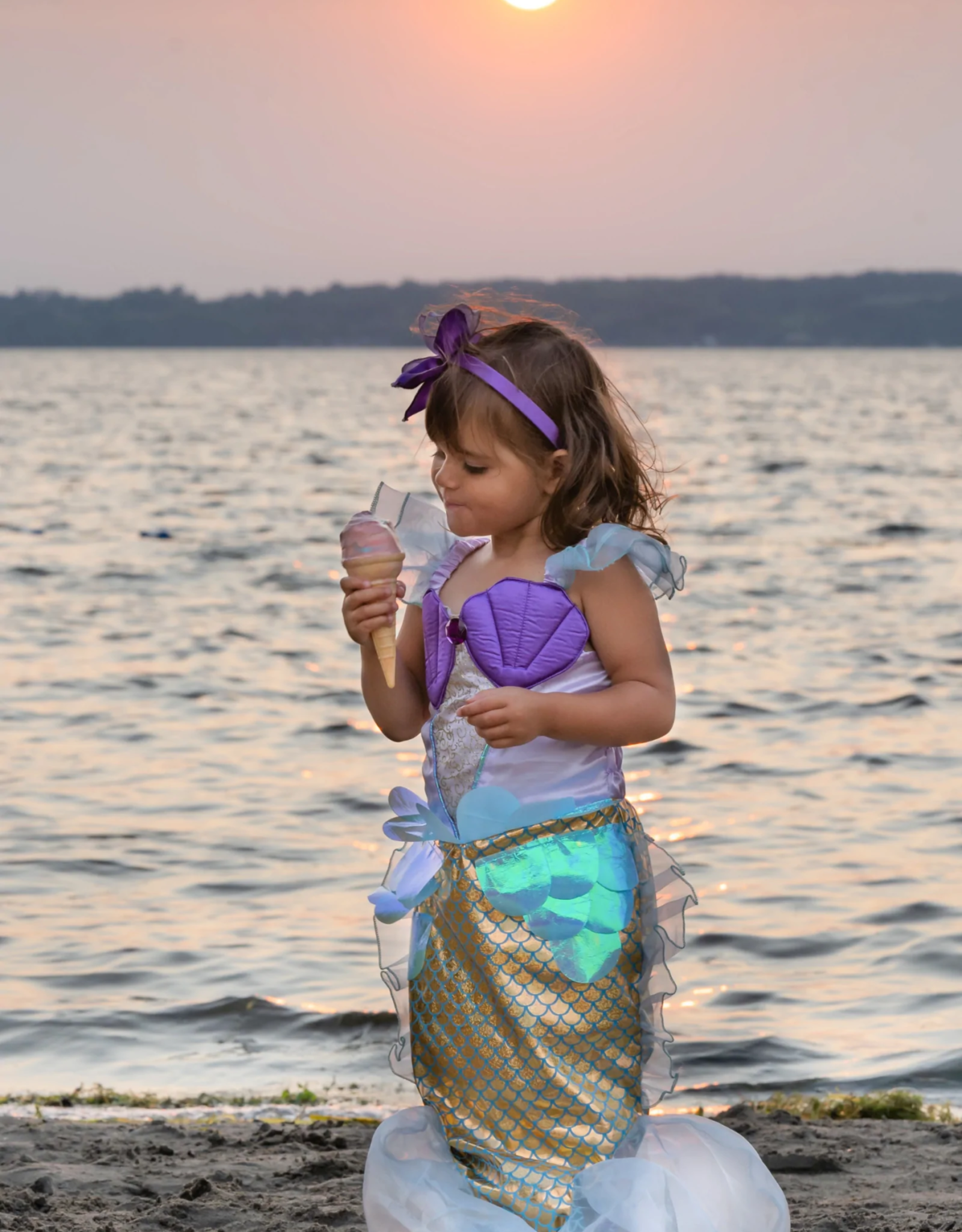 Great Pretenders Mermaid Dress & Headband, Lilac, Size 3-4
