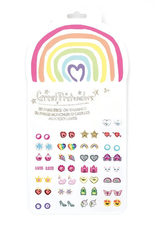 Great Pretenders Rainbow Love Sticker Earrings, 30 pairs