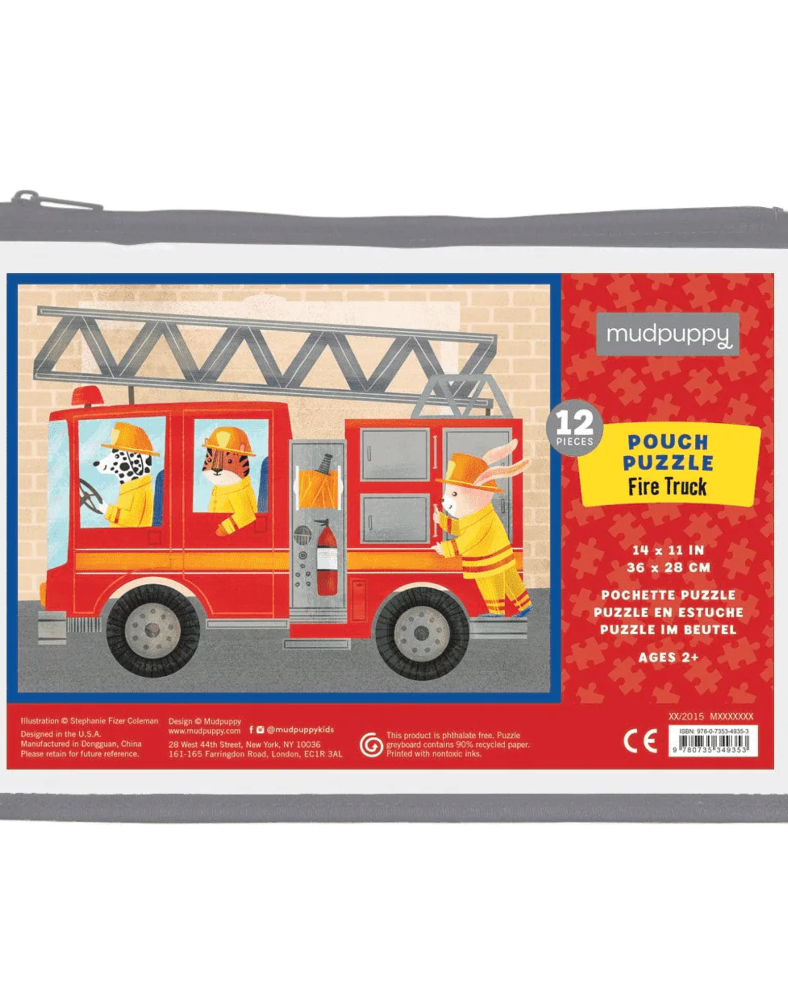 Mudpuppy 12pc Pouch Puzzle Fire Truck