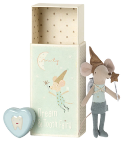 Maileg Maileg Tooth Fairy Mouse in Matchbox, Blue