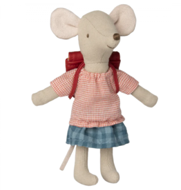 Maileg Maileg - Tricycle Mouse, Big Sister w/Bag Red