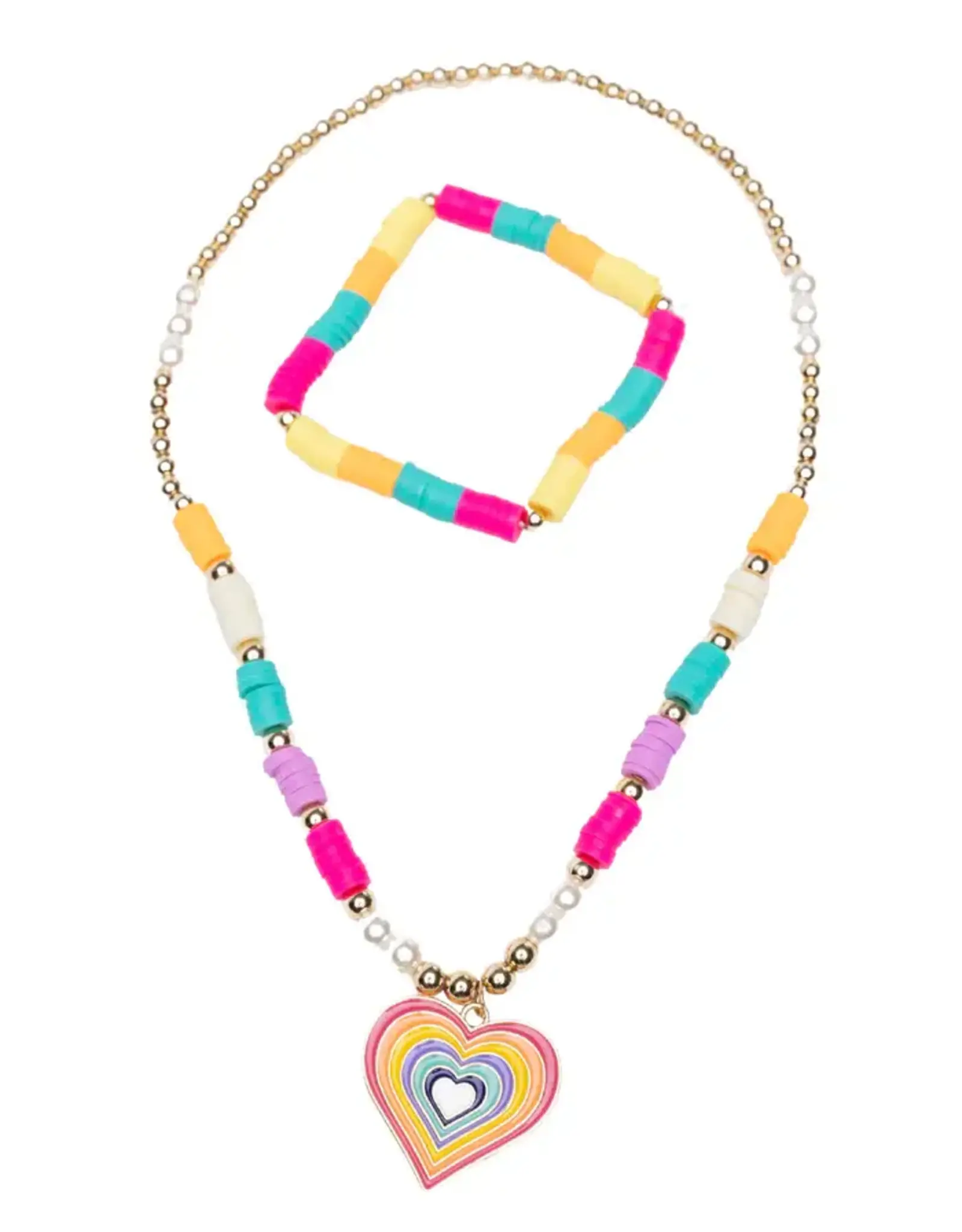 Great Pretenders Rainbow Love Necklace & Bracelet Set