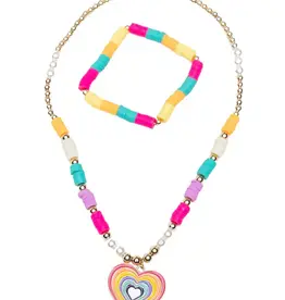 Great Pretenders Rainbow Love Necklace & Bracelet Set