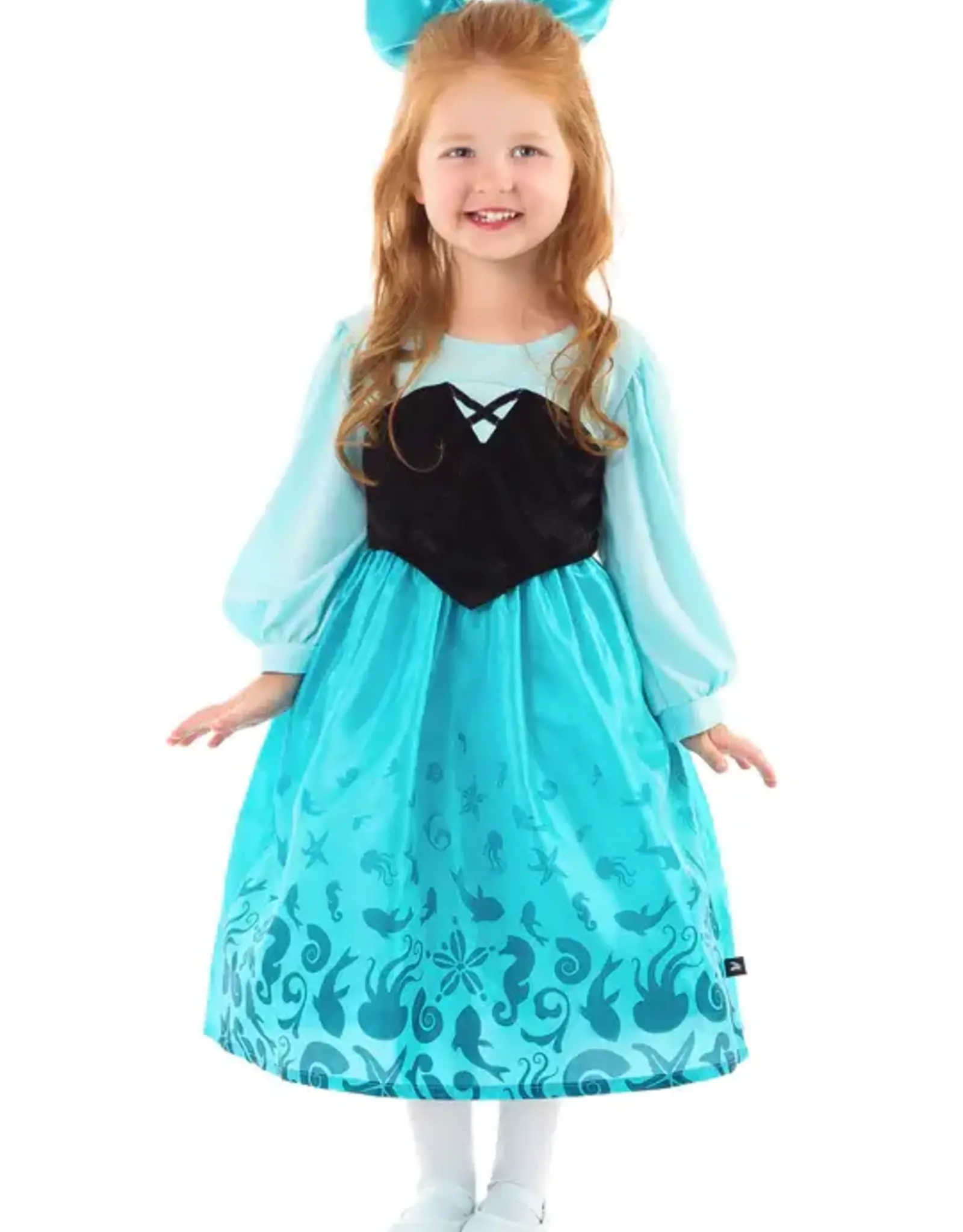 Little Adventures Mermaid Day Dress with Bow 5-7 YRS (L)