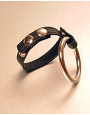 IGNITE LEATHER STRAP ENGLISH CAGE COCK RING