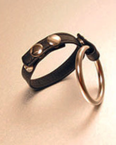 IGNITE LEATHER STRAP ENGLISH CAGE COCK RING