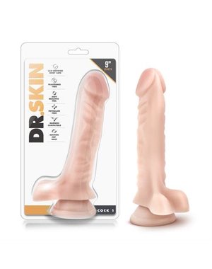 BLUSH NOVELTIES Dr. Skin Cock 1 Dildo 9in - Vanilla
