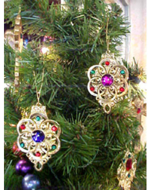 PAPI SET OF 4 METAL JEWEL ORNAMENTS