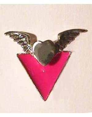  WINGED PINK TRIANGLE PIN