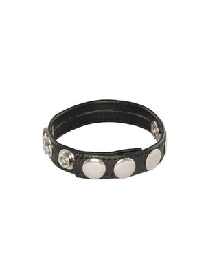 IGNITE LEATHER 5 SNAP COCK RING