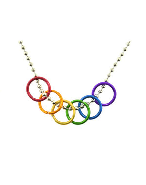  LARGE RAINBOW RINGS NECKLACE