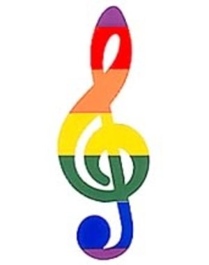 RAINBOW RAINBOW MUSIC CLEFF STICKER