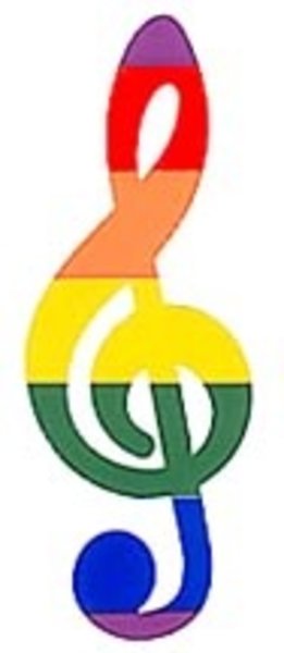 RAINBOW RAINBOW MUSIC CLEFF STICKER