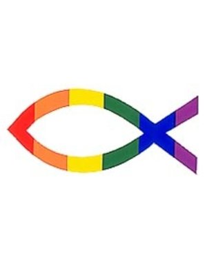  RAINBOW CHRISTIAN FISH STICKER