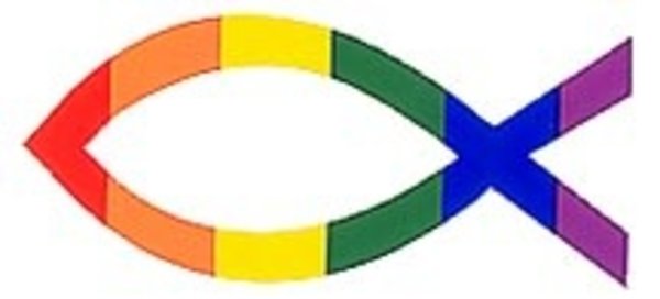RAINBOW CHRISTIAN FISH STICKER