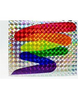 RAINBOW RAINBOW SQUIGGLE REFLECTIVE STICKER