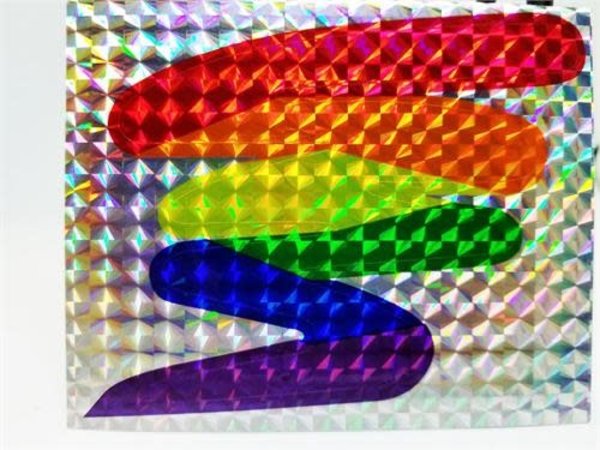 RAINBOW RAINBOW SQUIGGLE REFLECTIVE STICKER