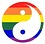 RAINBOW YIN YANG STICKER