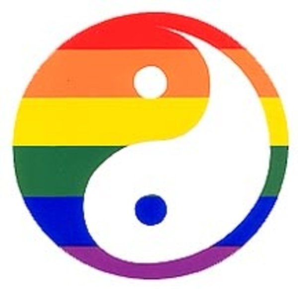 RAINBOW YIN YANG STICKER