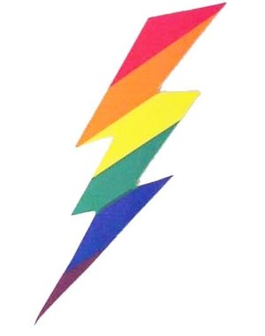 RAINBOW RAINBOW LIGHTNING BOLT STICKER
