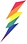 RAINBOW RAINBOW LIGHTNING BOLT STICKER