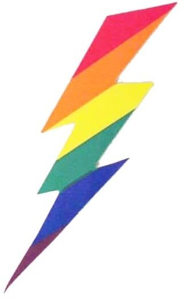 RAINBOW RAINBOW LIGHTNING BOLT STICKER