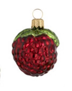 Merck Family GLASS RASPBERRY XMAS ORNAMENT