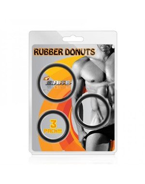 SI NOVELTIES RUBBER COCK RINGS 3 PK