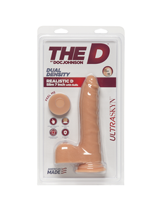 Doc Johnson THE D REALISTIC D ULTRASKYN SLIM WITH BALLS  7" VANILLA