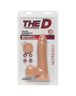 Doc Johnson THE D REALISTIC D ULTRASKYN SLIM WITH BALLS  7" VANILLA