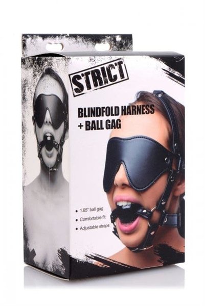 STRICT STRICT BLINDFOLD HARNESS WITH BALL GAG