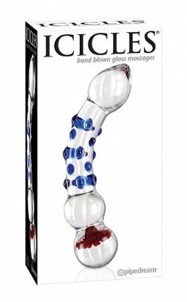 Icicles ICICLES NO18 TEXTURED GLASS DILDO 7.5inch