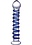 GLAS BLUE SPIRAL GLASS DILDO 7.5inch