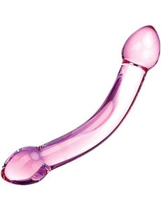 GLAS DOUBLE TROUBLE PURPLE DILDO