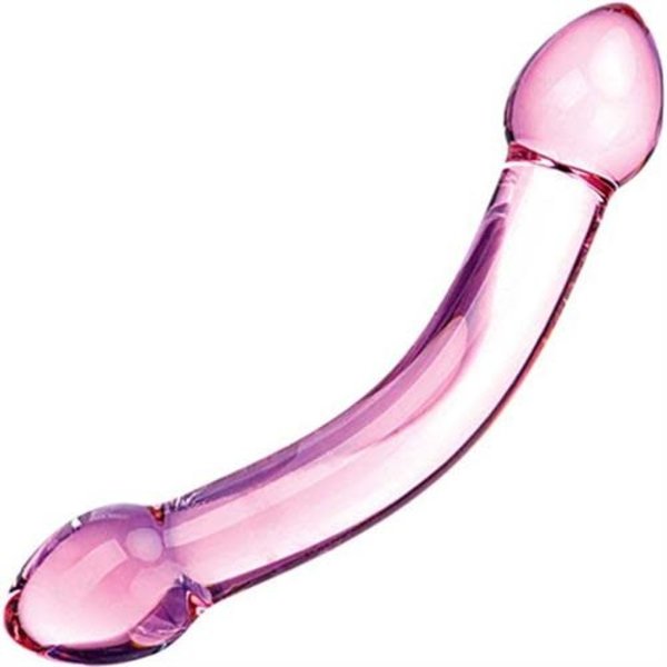 GLAS DOUBLE TROUBLE PURPLE DILDO