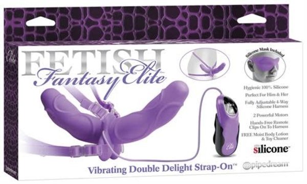 FETISH FANTASY FETISH FANTASY ELITE VIBRATING DOUBLE DELIGHT SILICONE STRAP ON
