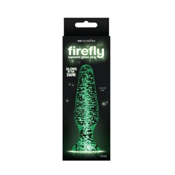 NASSTOYS FIREFLY TAPERED GLASS BUTT PLUG 4.5inch GLOW IN THE DARK