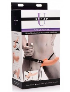 STRAP U STRAP U POWER PEGGER SILICONE VIBRATING DILDO HANRESS