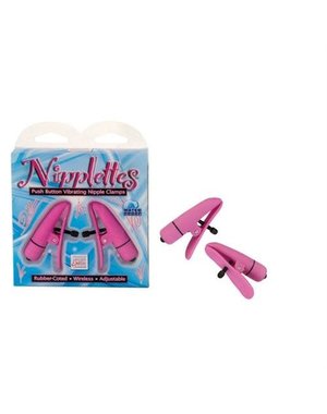 CalExotics NIPPLETSVIBRATING NIPPLE CLAMPS PINK