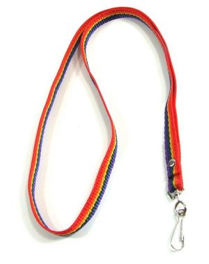 RAINBOW LANYARD-RAINBOW NYLON W/ CLIP