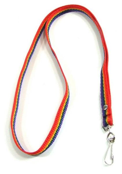 RAINBOW LANYARD-RAINBOW NYLON W/ CLIP