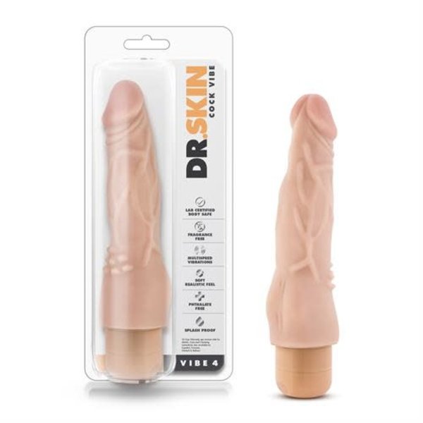 DR SKIN DR SKIN COCK VIBE #4 VANILLA 8"