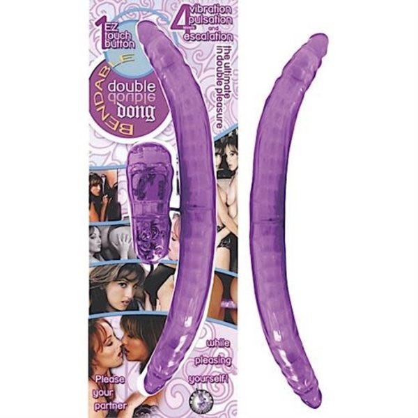 Doc Johnson BENDABLE DOUBLE DILDO VIBRATING PURPLE